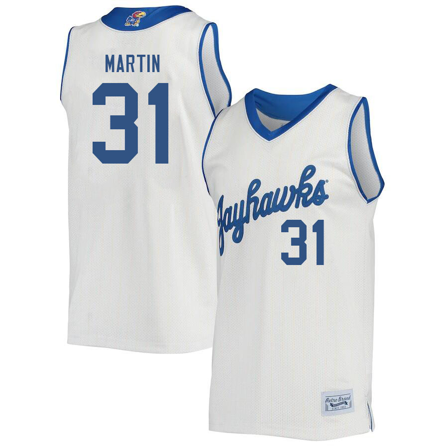 Men #31 Cam Martin Kansas Jayhawks College Basketball Jerseys Sale-Retro